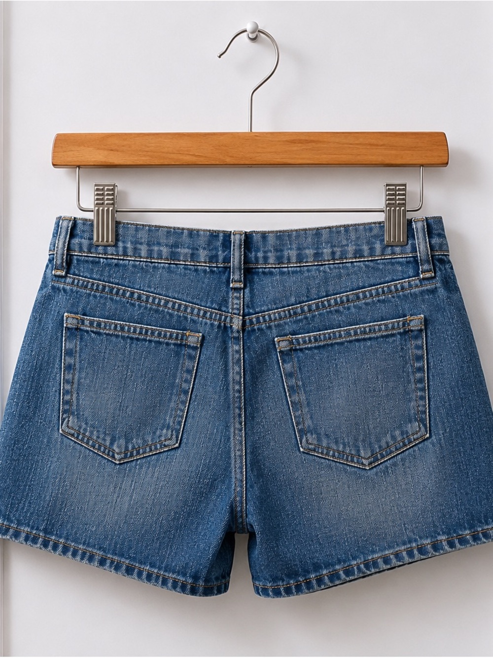 Ralph Lauren Sport Denim Shorts Women’s Size 8 Blue Pony Logo Jean Shorts Y2K - Picture 5 of 5